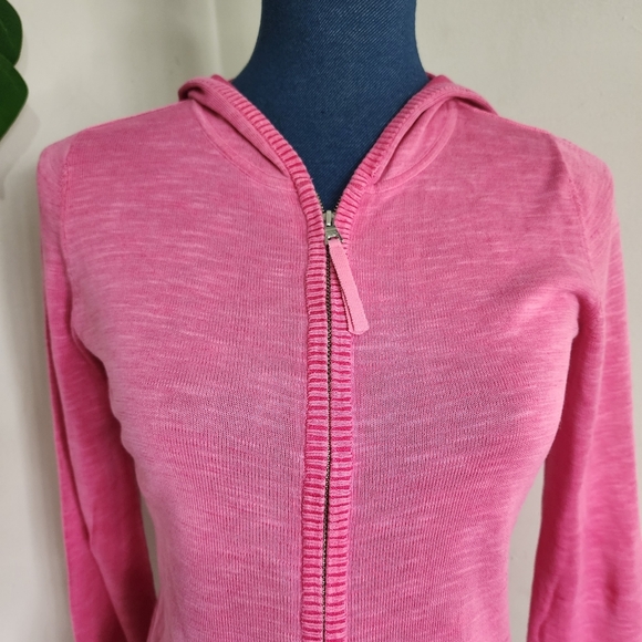 Banana Republic Heathered Pink Cotton Zipper Hoodie Jacket - Picture 3 of 9